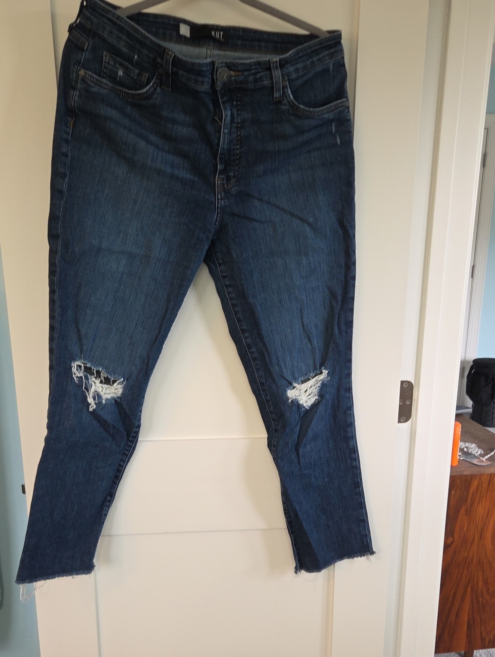 Kut from the Kloth Indigo Distressed Ankle Jeans